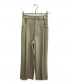 BEAUTY&YOUTHビューティーアンドユース）の古着「ツイル バックゴム ストレート パンツ」｜ベージュ