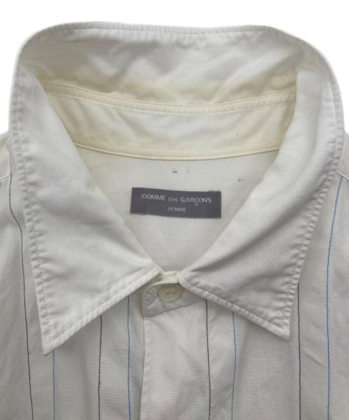COMME des GARCONS HOMME PLUS（コムデギャルソンオムプリュス）COMME des GARCONS HOMME PLUS (コムデギャルソンオムプリュス) AD1999 ストライプ切替シャツ ブルー×ホワイト サイズ:不明の古着・服飾アイテム