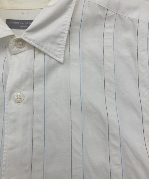 COMME des GARCONS HOMME PLUS（コムデギャルソンオムプリュス）COMME des GARCONS HOMME PLUS (コムデギャルソンオムプリュス) AD1999 ストライプ切替シャツ ブルー×ホワイト サイズ:不明の古着・服飾アイテム