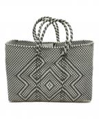 OJO DE MEXオホデメックス）の古着「カゴバッグ」｜グレー×ホワイト