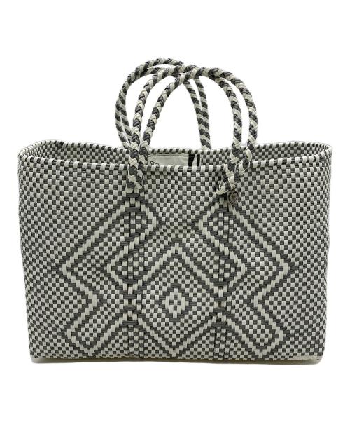 OJO DE MEX（オホデメックス）OJO DE MEX (オホデメックス) カゴバッグ グレー×ホワイトの古着・服飾アイテム