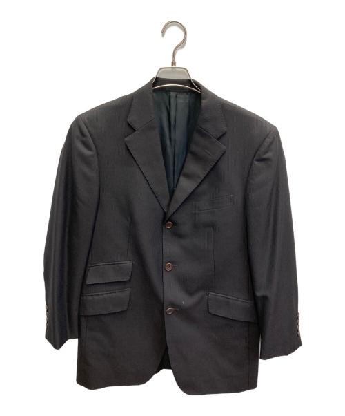 BURBERRY BLACK LABEL（バーバリーブラックレーベル）BURBERRY BLACK LABEL (バーバリーブラックレーベル) ストライプセットアップスーツ ブラック サイズ:40Lの古着・服飾アイテム