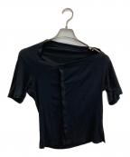 yohji yamamoto+noirヨウジヤマモトプリュスノアール）の古着「アシンメトリーＴシャツ」｜ブラック