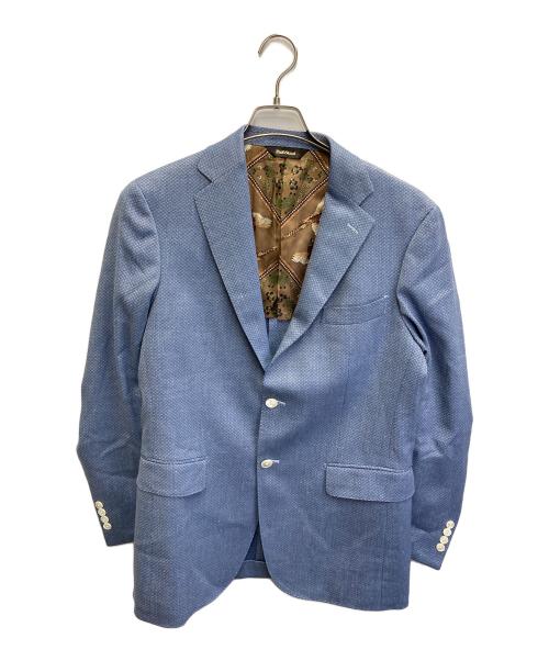 Paul Stuart（ポールスチュアート）Paul Stuart (ポールスチュアート) シルクリネンブレンドテーラードジャケット ブルー サイズ:46の古着・服飾アイテム