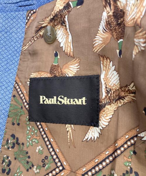 Paul Stuart（ポールスチュアート）Paul Stuart (ポールスチュアート) シルクリネンブレンドテーラードジャケット ブルー サイズ:46の古着・服飾アイテム