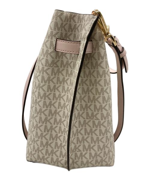 MICHAEL KORS（マイケル・コース）MICHAEL KORS (マイケルコース) ショルダーバッグ アイボリー×ピンクの古着・服飾アイテム