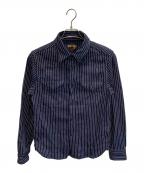 Uesウエス）の古着「ストライプネルシャツ」｜ネイビー