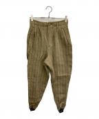 Jean Paul Gaultier FEMMEジャンポールゴルチエ フェム）の古着「ヘリンボーン織ウールパンツ」｜グリーン