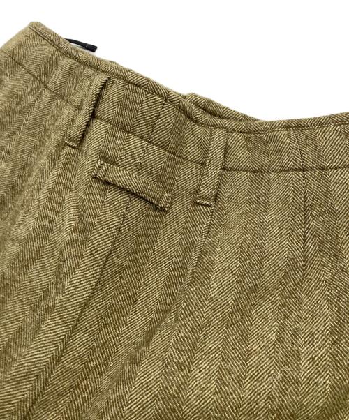 Jean Paul Gaultier FEMME（ジャンポールゴルチエ フェム）Jean Paul GAULTIER FEMME (ジャンポールゴルチェフェム) ヘリンボーン織ウールパンツ グリーン サイズ:40の古着・服飾アイテム