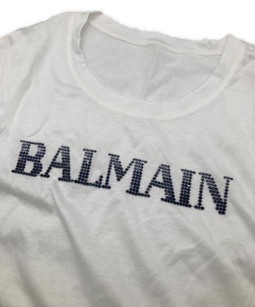 BALMAIN（バルマン）BALMAIN (バルマン) ロゴカットソー ホワイト サイズ:9の古着・服飾アイテム