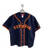 SUPREMEシュプリーム）の古着「ベースボールシャツ」｜オレンジ×ネイビー