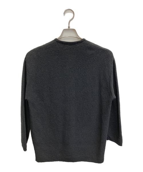 自由区（ジユウク）自由区 (ジユウク) 洗えるテクスチャーコットンブレンドニットアウター ブラック サイズ:38の古着・服飾アイテム