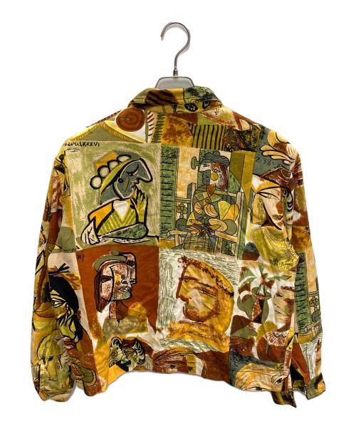 KAKTUS（カクタス）kaktus (カクタス) アートプリントジャケット ベージュ サイズ:XLの古着・服飾アイテム