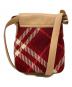 BURBERRY (バーバリー) チェックフラップショルダーバッグ ベージュ×レッド：7000円