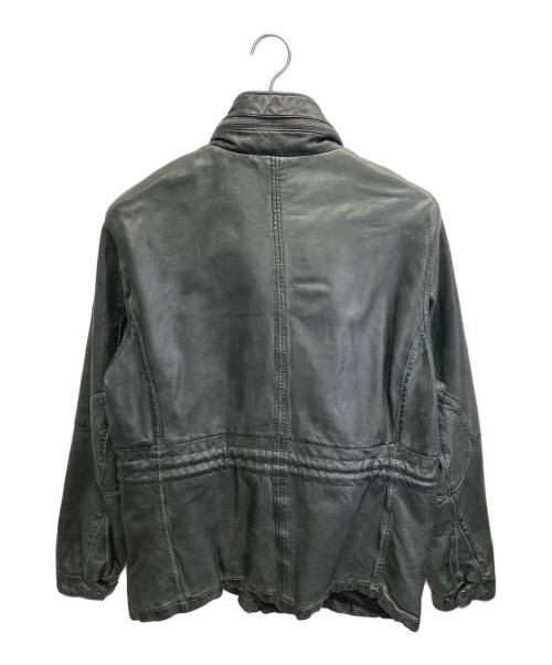 DIESEL（ディーゼル）DIESEL (ディーゼル) M-65型 シープスキンレザージャケット ブラック サイズ:XXLの古着・服飾アイテム
