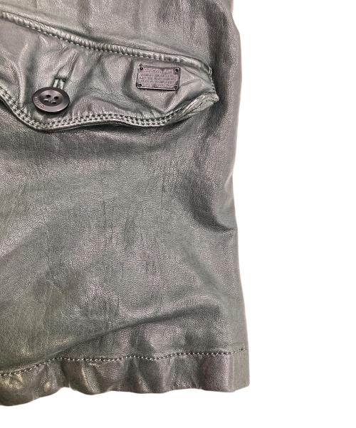 DIESEL（ディーゼル）DIESEL (ディーゼル) M-65型 シープスキンレザージャケット ブラック サイズ:XXLの古着・服飾アイテム