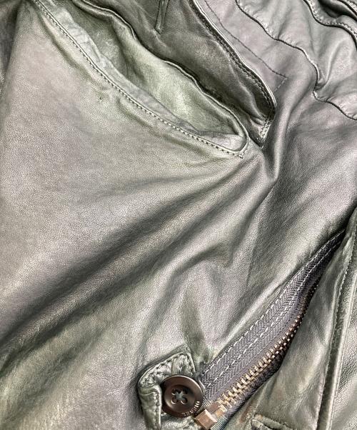 DIESEL（ディーゼル）DIESEL (ディーゼル) M-65型 シープスキンレザージャケット ブラック サイズ:XXLの古着・服飾アイテム