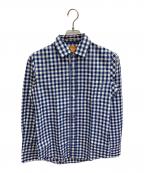 HUGO BOSSヒューゴ ボス）の古着「長袖シャツ」｜ブルー×ホワイト