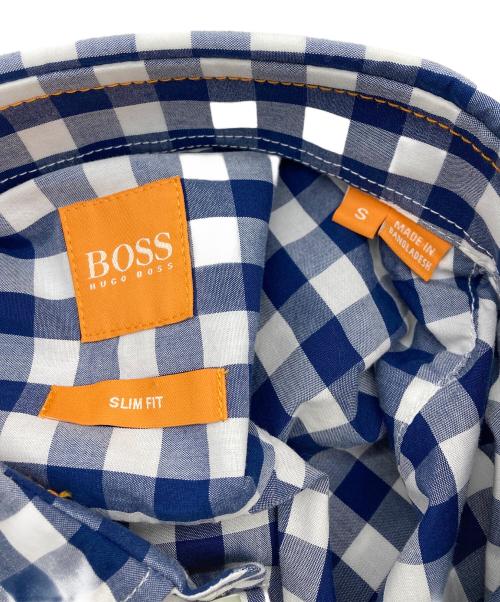 HUGO BOSS（ヒューゴ ボス）HUGO BOSS (ヒューゴ ボス) 長袖シャツ ブルー×ホワイト サイズ:Sの古着・服飾アイテム