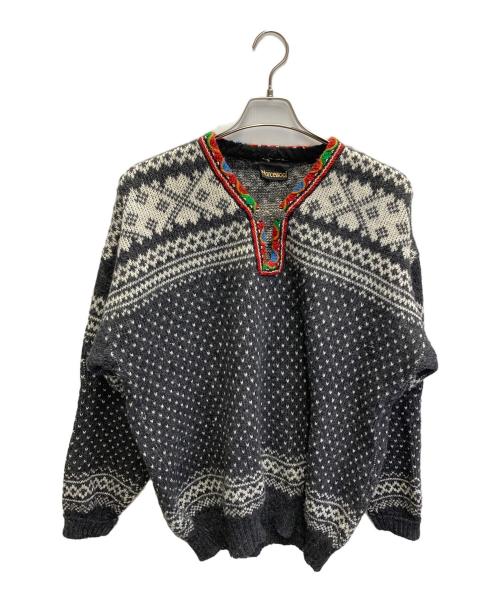 Norcewool（ノースウール）Norcewool (ノースウール) チロリアンニット グレー サイズ:XLの古着・服飾アイテム