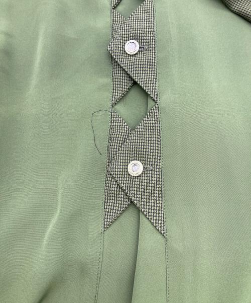 P.R.O.N.T.I（PRONTI）P.R.O.N.T.I (PRONTI) 変形切替デザイン ヴィンテージ シャツ オリーブ サイズ:Mの古着・服飾アイテム