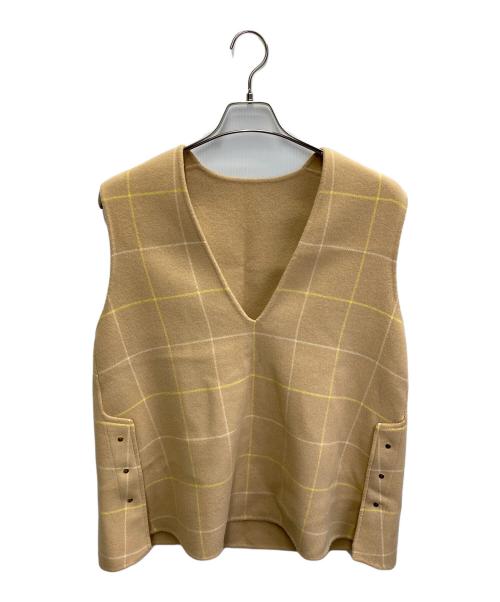 UNITED ARROWS（ユナイテッドアローズ）UNITED ARROWS (ユナイテッドアローズ) リバーシブル Vネック ベスト ベージュ サイズ:FREEの古着・服飾アイテム