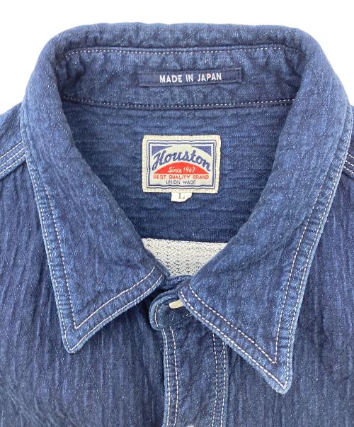 HOUSTON（ヒューストン）HOUSTON (ヒューストン) INDIGO DOUBLE CLOTH SHIRT インディゴ サイズ:Lの古着・服飾アイテム