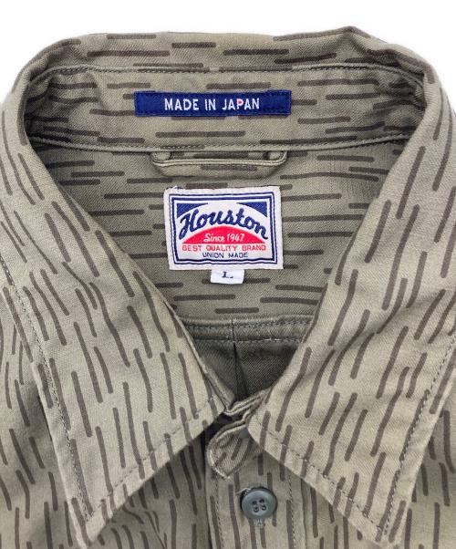 HOUSTON（ヒューストン）HOUSTON (ヒューストン) レインドロップカモシャツ グリーン サイズ:Lの古着・服飾アイテム