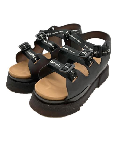 beautiful people（ビューティフルピープル）beautiful people (ビューティフルピープル) UNITED TOKYO (ユナイテッドトーキョー) コラボクリアソールサンダル ブラック サイズ:3の古着・服飾アイテム