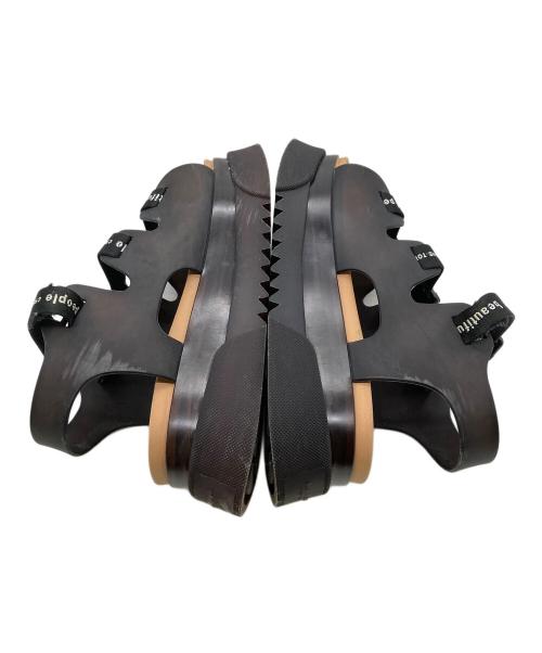 beautiful people（ビューティフルピープル）beautiful people (ビューティフルピープル) UNITED TOKYO (ユナイテッドトーキョー) コラボクリアソールサンダル ブラック サイズ:3の古着・服飾アイテム