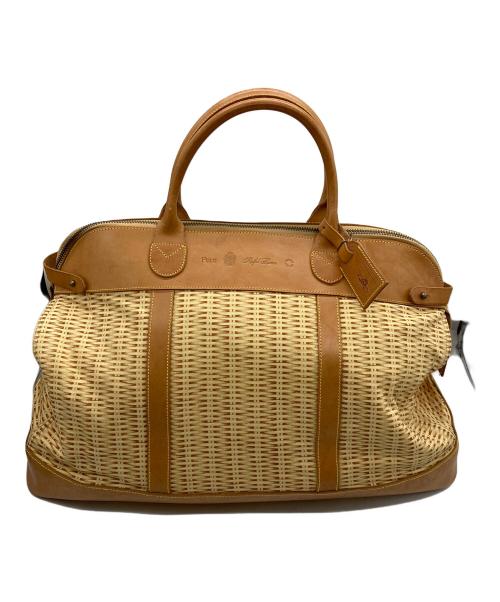 POLO RALPH LAUREN（ポロ・ラルフローレン）POLO RALPH LAUREN (ポロ・ラルフローレン) 転写プリントハンドバッグ ベージュの古着・服飾アイテム