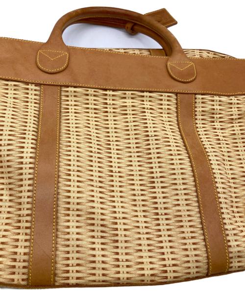 POLO RALPH LAUREN（ポロ・ラルフローレン）POLO RALPH LAUREN (ポロ・ラルフローレン) 転写プリントハンドバッグ ベージュの古着・服飾アイテム