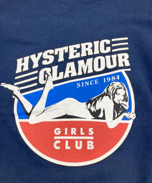 Hysteric Glamour（ヒステリックグラマー）Hysteric Glamour (ヒステリックグラマー) 23AW GIRLS CLUB SWEAT SHIRT ネイビー サイズ:Lの古着・服飾アイテム