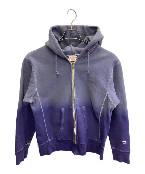 Champion REVERSE WEAVE（チャンピオン リバース ウィーブ）Champion REVERSE WEAVE (チャンピオン リバース ウィーブ) サンフェードフーディー【USA製】 ネイビー サイズ:XLの古着・服飾アイテム