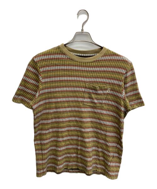 stussy（ステューシー）stussy (ステューシー) ポケットTシャツ イエロー×ホワイト サイズ:Sの古着・服飾アイテム