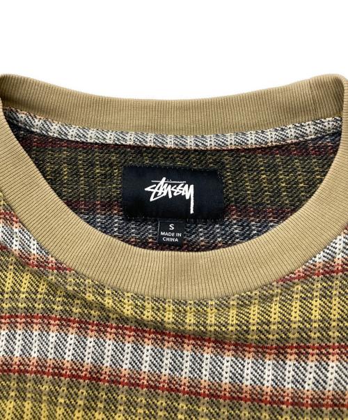 stussy（ステューシー）stussy (ステューシー) ポケットTシャツ イエロー×ホワイト サイズ:Sの古着・服飾アイテム
