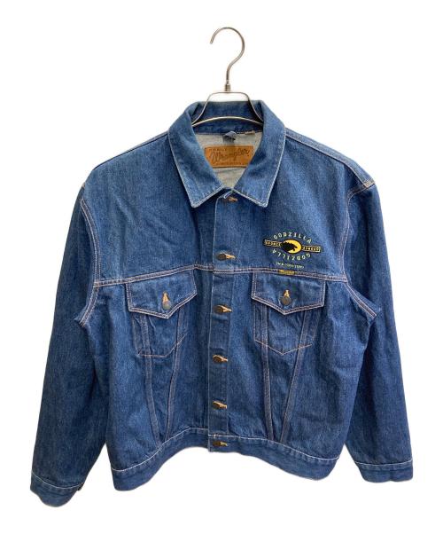 Wrangler（ラングラー）Wrangler (ラングラー) GODZILLA刺繍 DENIM JACKET インディゴ サイズ:Lの古着・服飾アイテム