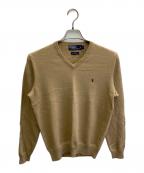 POLO RALPH LAURENポロ・ラルフローレン）の古着「MERINO WOOL V-NECK KNIT」｜ブラウン