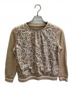 ROCHASロシャス）の古着「コンビニットブラウス」｜ベージュ