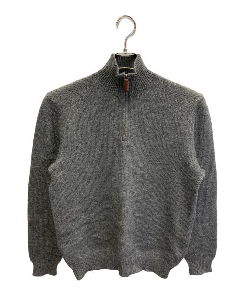 POLO RALPH LAUREN（ポロ・ラルフローレン）POLO RALPH LAUREN (ポロ・ラルフローレン) HALF ZIP LAMBSWOOL KNIT グレー サイズ:Mの古着・服飾アイテム