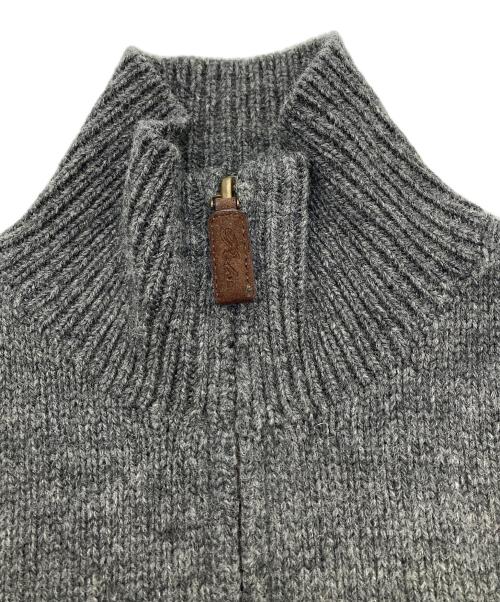 POLO RALPH LAUREN（ポロ・ラルフローレン）POLO RALPH LAUREN (ポロ・ラルフローレン) HALF ZIP LAMBSWOOL KNIT グレー サイズ:Mの古着・服飾アイテム