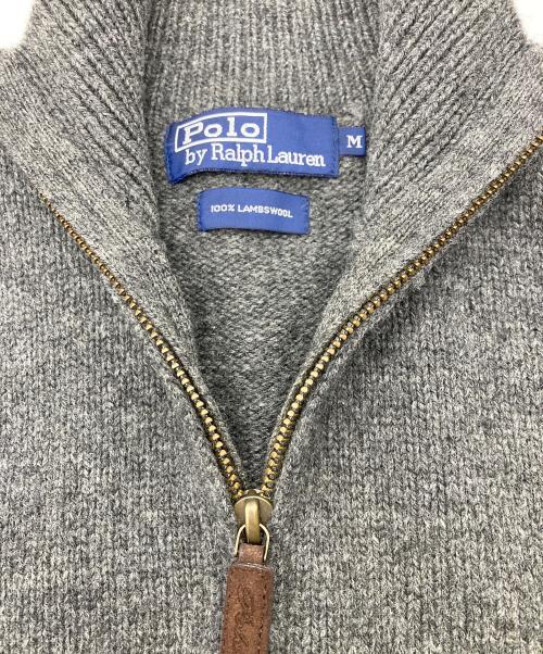 POLO RALPH LAUREN（ポロ・ラルフローレン）POLO RALPH LAUREN (ポロ・ラルフローレン) HALF ZIP LAMBSWOOL KNIT グレー サイズ:Mの古着・服飾アイテム