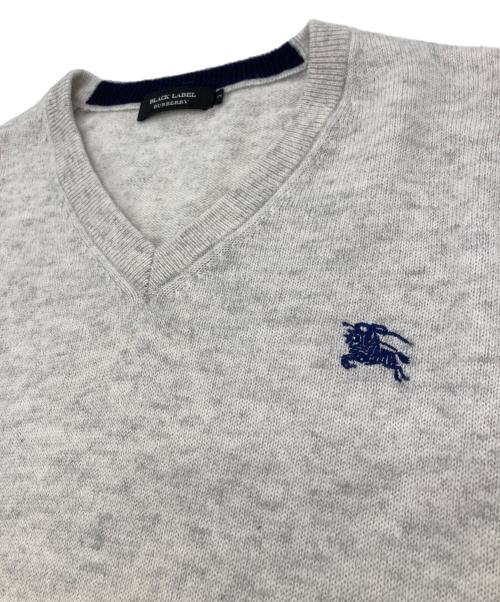 BLACK LABEL CRESTBRIDGE（ブラックレーベル クレストブリッジ）BLACK LABEL CRESTBRIDGE (ブラックレーベル クレストブリッジ) V-NECK WOOL CASHMERE KNIT グレー サイズ:2の古着・服飾アイテム