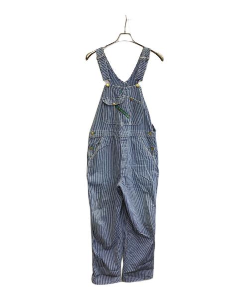 KEY（キービジュアルアーツ）KEY (キービジュアルアーツ) ヒッコリー柄オーバーオール ネイビー サイズ:91cm (W36)の古着・服飾アイテム