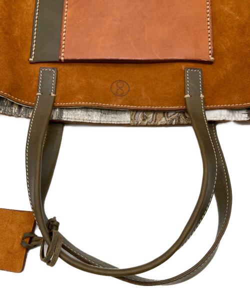 genten（ゲンテン）genten (ゲンテン) REBIRTH PROJECT (リバースプロジェクト) コラボスエードトートバッグ ブラウンの古着・服飾アイテム