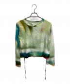 PAMMパム）の古着「「たしかそこにあった夜」グラフィックガーゼトップス」｜グリーン