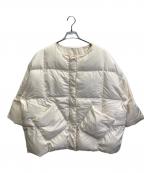 Lavish Gateラビッシュゲート）の古着「マフラー付き ノーカラーダウンジャケット」｜アイボリー