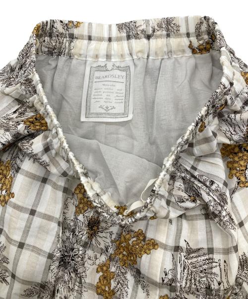 BEARDSLEY（ビアズリー）BEARDSLEY (ビアズリー) チェックフラワーパンツ ホワイト サイズ:FREEの古着・服飾アイテム