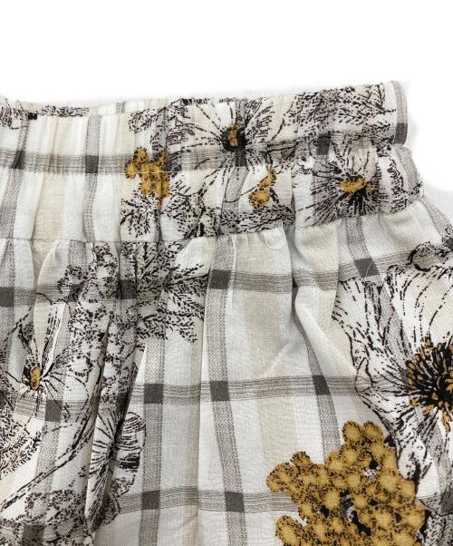 BEARDSLEY（ビアズリー）BEARDSLEY (ビアズリー) チェックフラワーパンツ ホワイト サイズ:FREEの古着・服飾アイテム