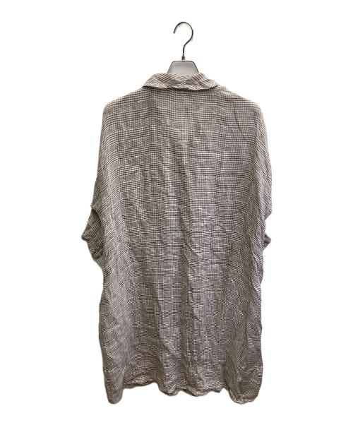 sikuten（シクテン）sikuten (シクテン) リネンチェックワンピース ブラウン サイズ:表記無の古着・服飾アイテム